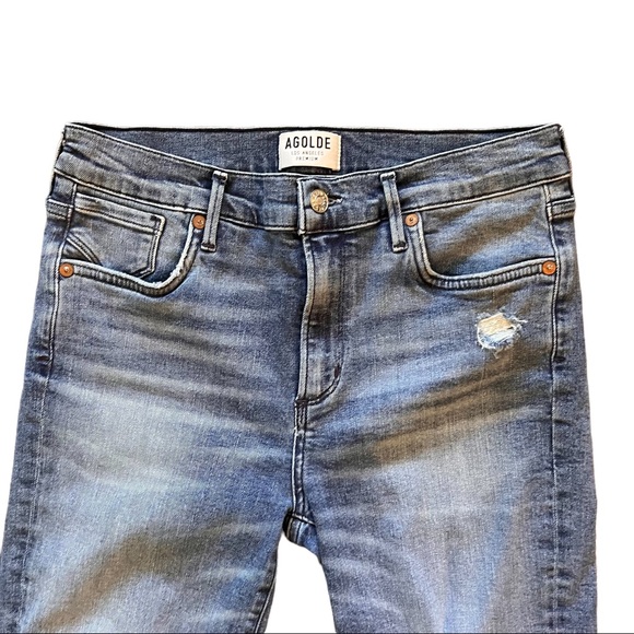 AGOLDE Style A018-843 Boyfriend fit Jeans Distressed Sophie Crop Skinny  sz 29 - Picture 4 of 12